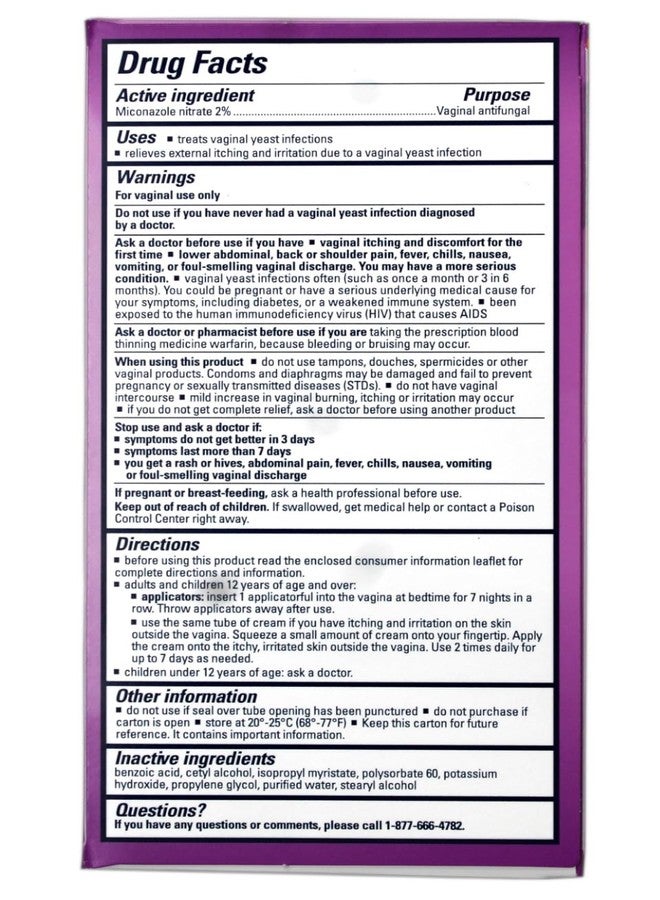 MONISTAT 7-Dose Infection Treatment, 7 Disposable Applicators & 1 Cream Tube (Pack of 1) - Image 4
